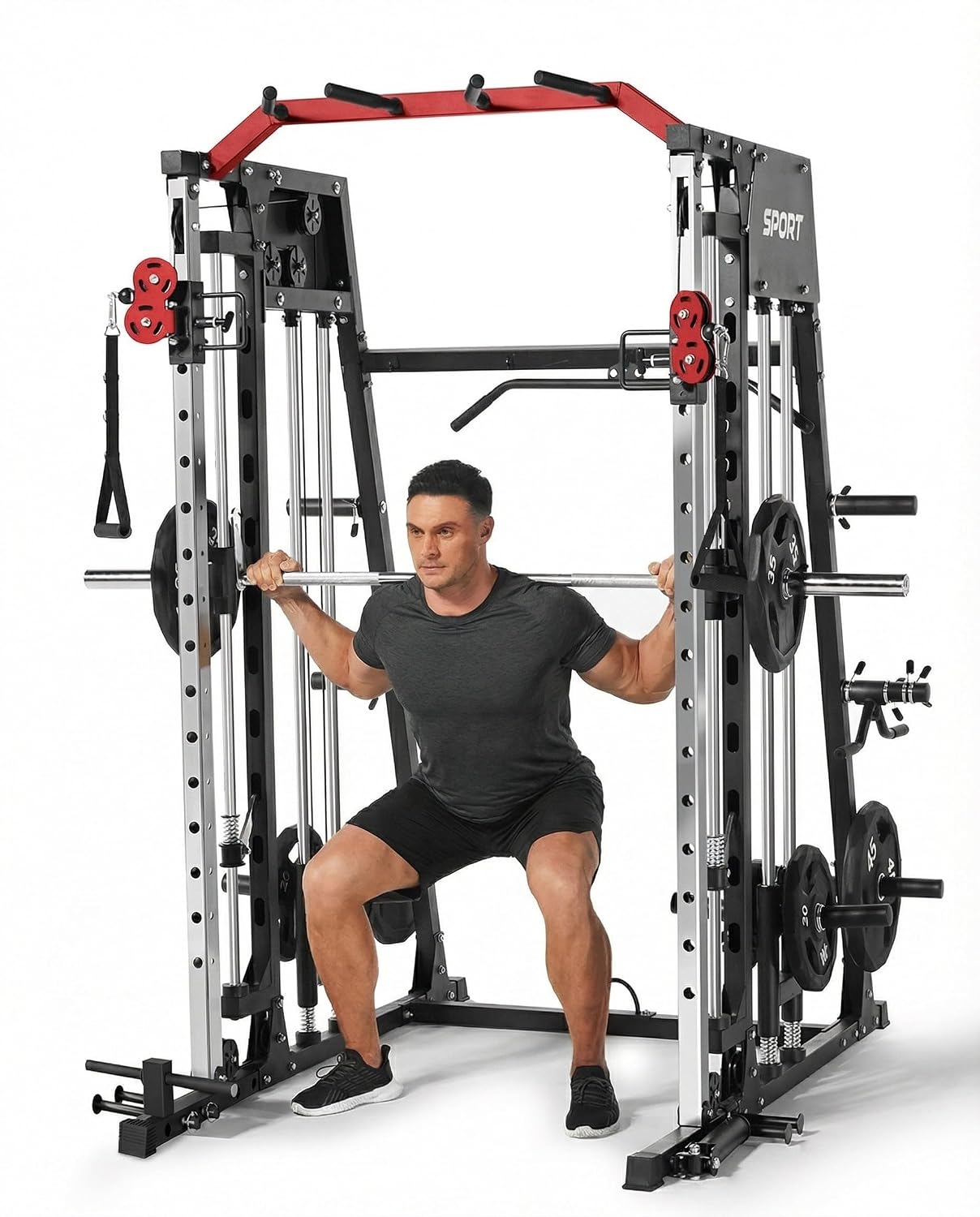 Home Gym Rack With Cables - Многофункциональный домашний тренажер Смита, силовая рама