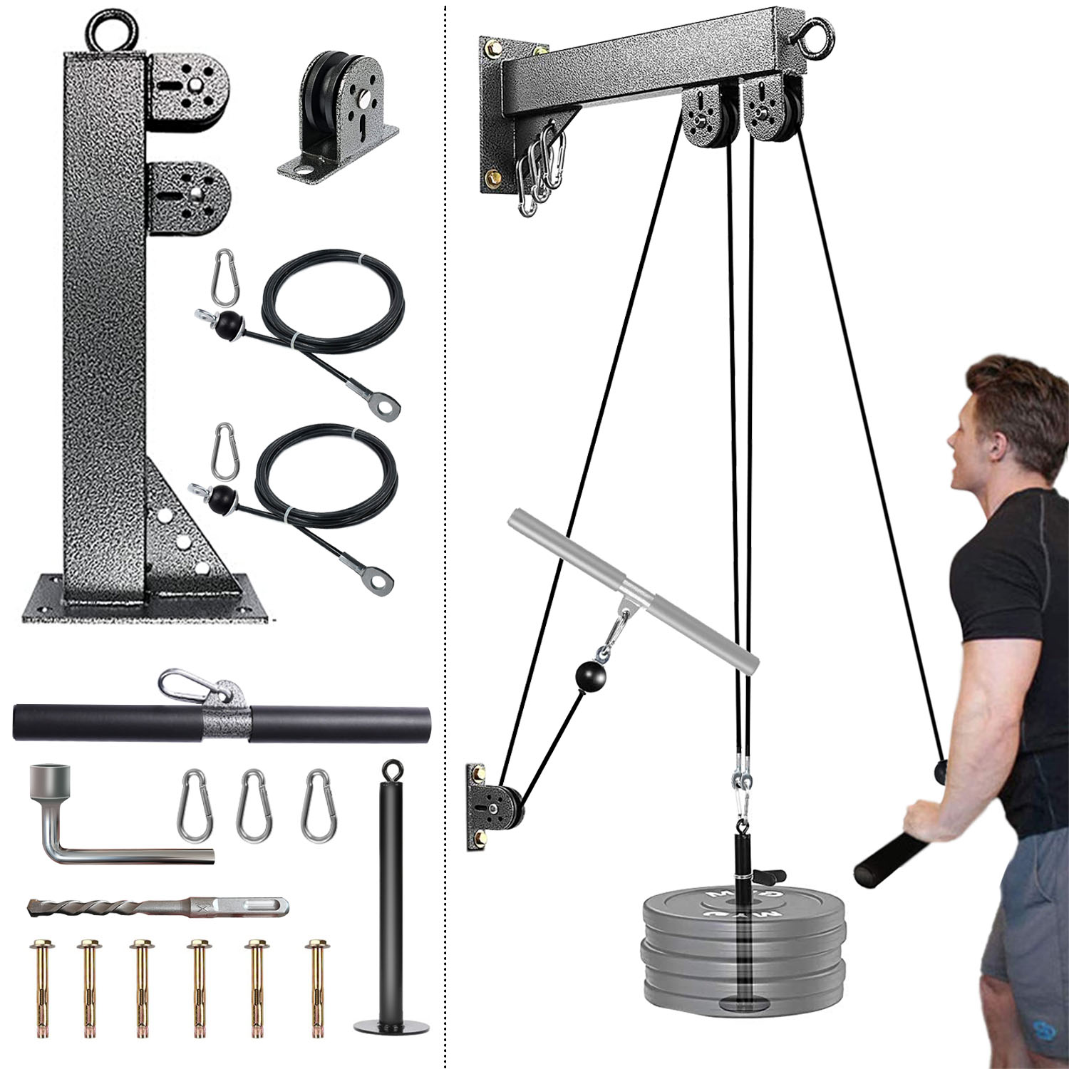 Home Gym Pulley System - Настенная система шкивов для фитнеса, система