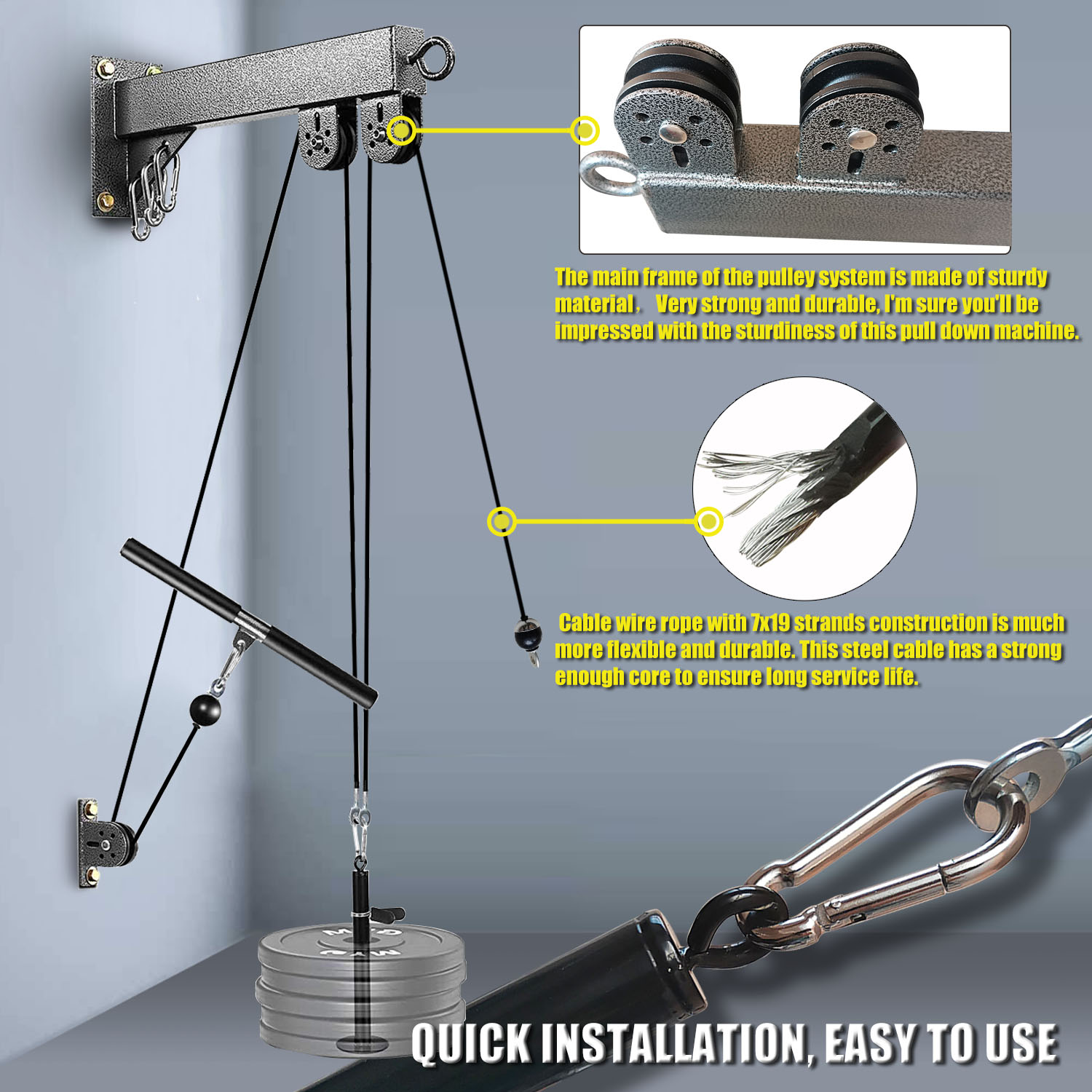 Настенная система шкивов для ф – обзор и цена Home Gym Pulley System
