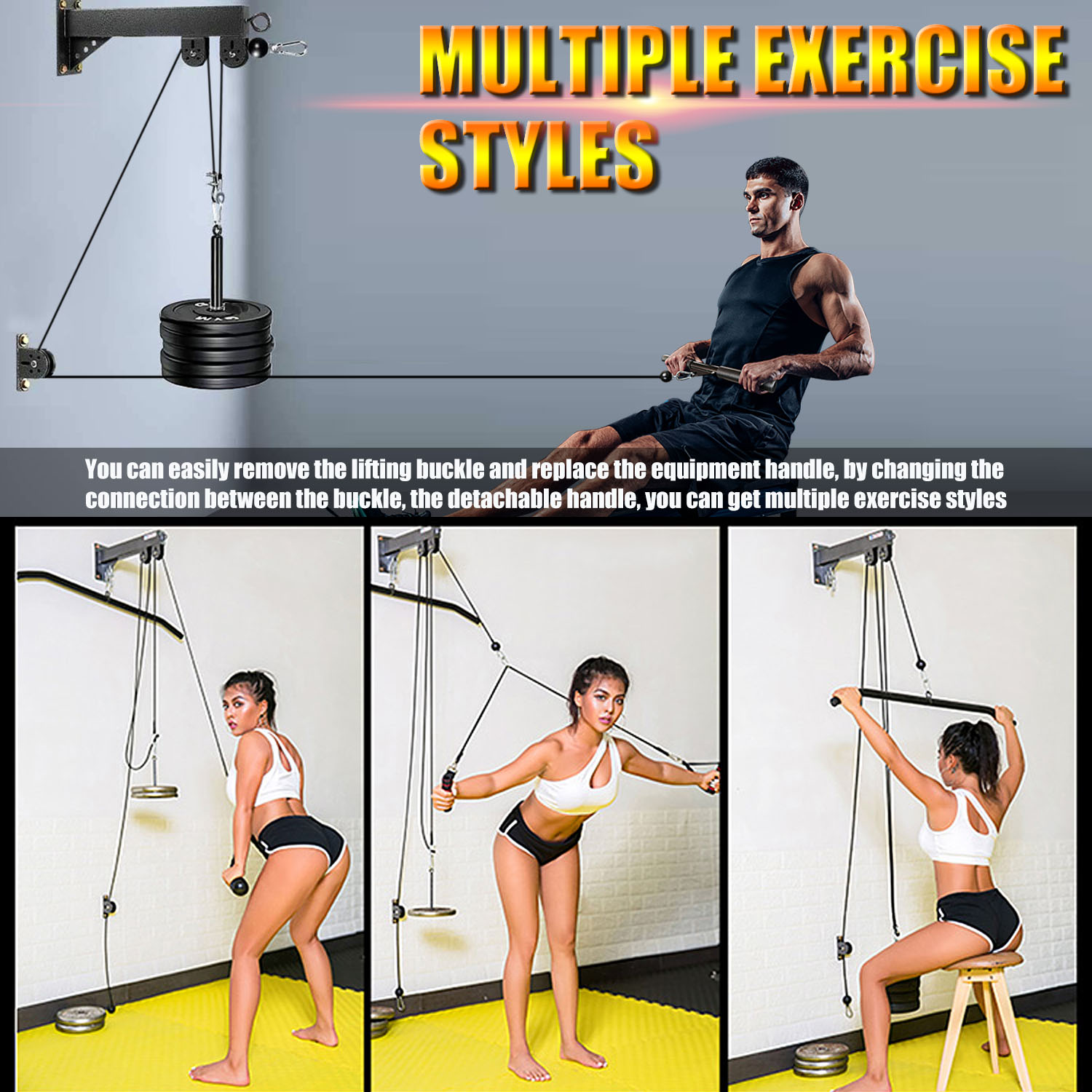 Настенная система шкивов для ф – обзор и цена Home Gym Pulley System